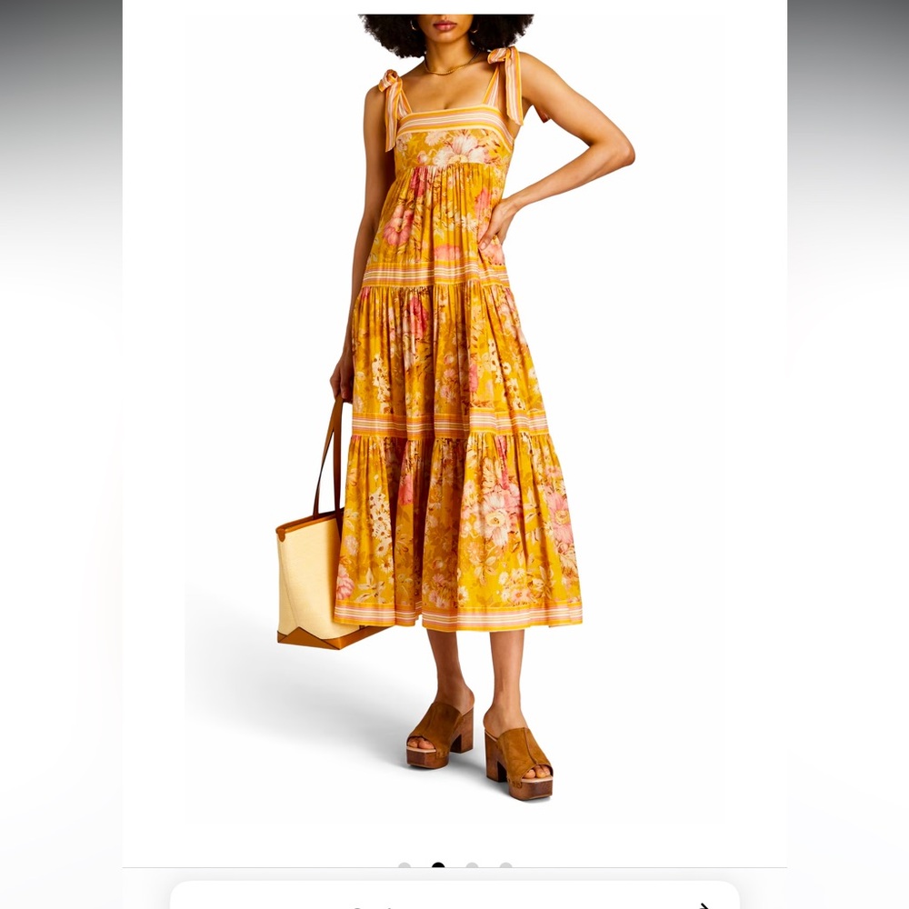 Zimmermann tiered floral print cotton gauze midi dress